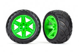 Tires & wheels, assembled, glued (2.8") (RXT green wheels, Anaconda tires, foam inserts) (4WD electric front/rear, 2WD electric front only) (2) (TSM rated)