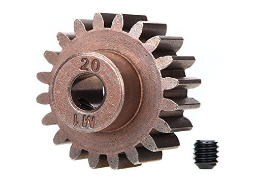 Gear, 20-T pinion (1.0 metric pitch) (fits 5mm shaft)/ set screw (compatible with steel spur gears)