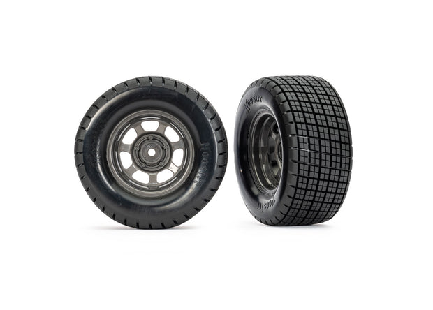 Dirt Oval Gray Front Wheels w/ Hoosier Tires (2)