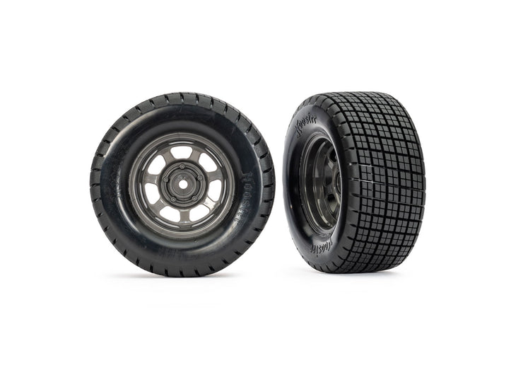 Dirt Oval Gray Front Wheels w/ Hoosier Tires (2)