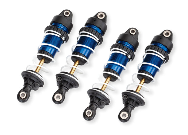 Blue Aluminum Mini GTR Long Shocks & Springs (4)
