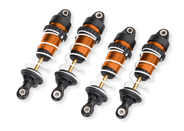 Orange Aluminum Mini GTR Long Shocks & Springs (4)