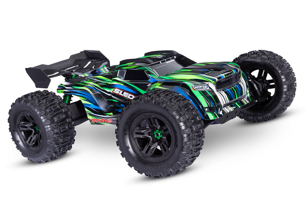 Traxxas Sledge RTR 6S 4WD Electric Brushless Monster Truck (GREEN) w/Belted Sledgehammer Tires & TQi 2.4GHz TSM Radio
