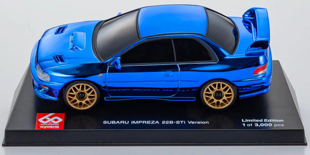 Mini-Z AutoScales Collection Subaru Impreza 22B-STi Chrome Blue 60th Anniversary