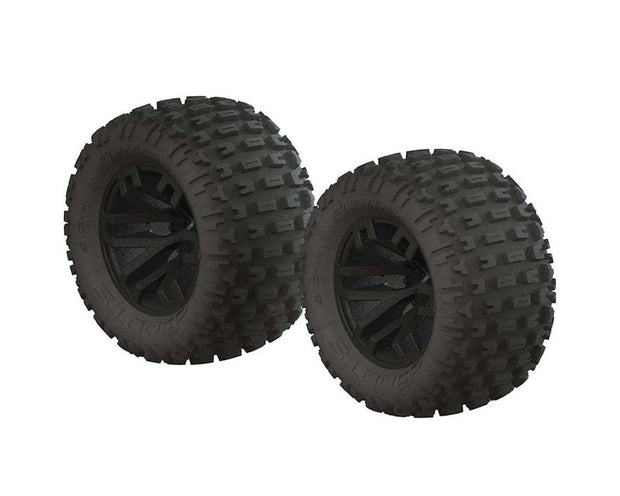 Arrma dBoots "Fortress MT" Monster Truck Pre-Mounted Tire Set (Black) (2) w/14mm Hex