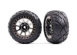 Tires and wheels, assembled (2) BLACK/Chrome (bandit rear Alias tire)