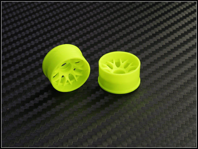 PN Racing Machine Cut BBS Rear Wheels R1 Yellow (1 pair) 2WD