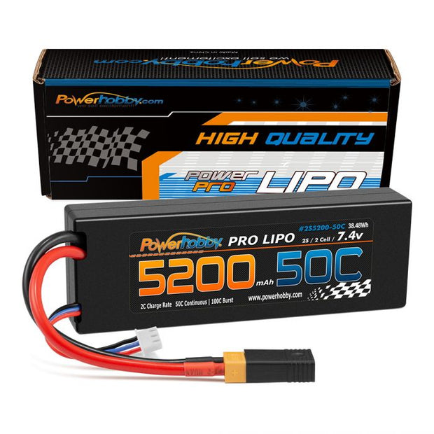 Powerhobby 2s 5200mah 50c LiPo battery w/xt60 connector (hard case)