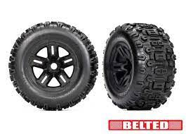 Traxxas Belted Tires/Wheels Glued 3.8In Blk Wheels
