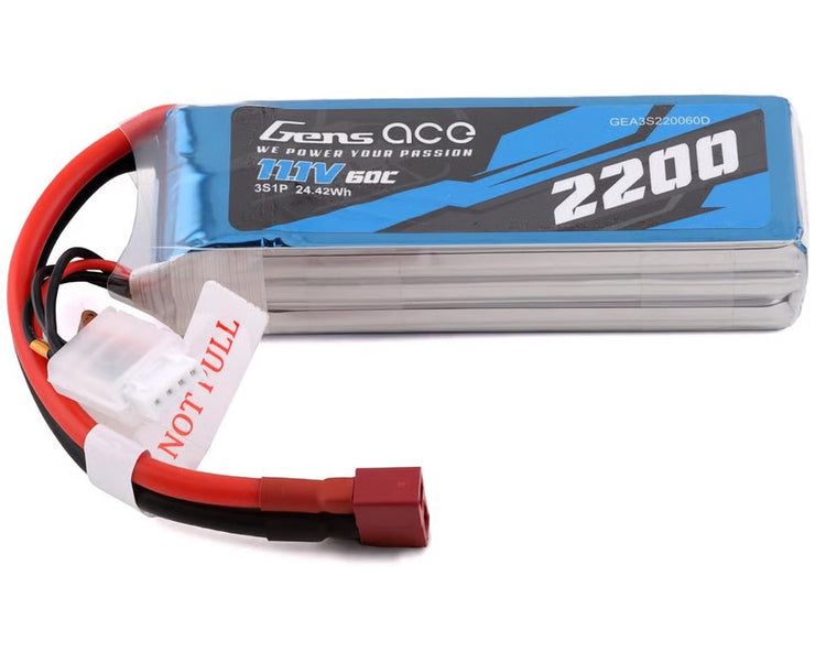 Gens Ace 3s LiPo Battery 45C (11.1V/2200mAh) w/T-Style Connector