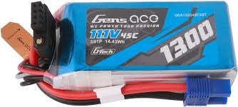 Gens ace 3S LiPo Battery 45c (11.1V/1300mAh) w/EC3 Connector