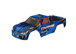 Body, stampede 4x4/2wd painted Blue Clipless