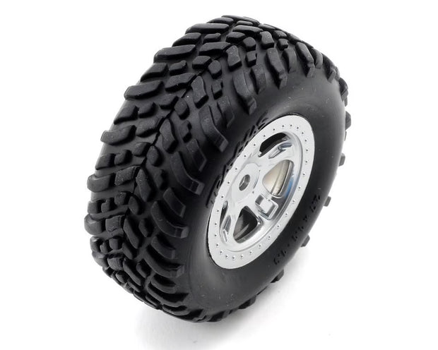 Traxxas Pre-Mounted SCT Off-Road Tire (Satin Chrome) (2)