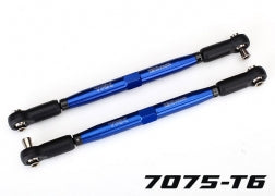Toe links, X-Maxx® (TUBES blue-anodized, 7075-T6 aluminum, stronger than titanium) (157mm) (2)/ rod ends, assembled with steel hollow balls (4)/ aluminum wrench, 10mm (1)