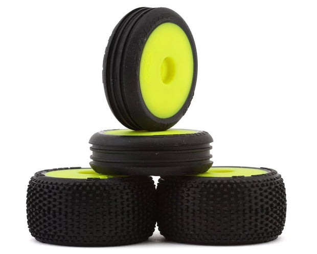 Losi Micro-B Pre-Mounted Tires (Yellow) (4)