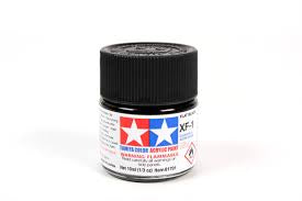 Tamiya X-F1 Flat Black Acrylic Paint (10ml)