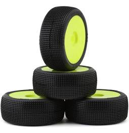 TZO Tires 402 1/8 Buggy Pre- Glued Tire Set super Soft (Yellow)