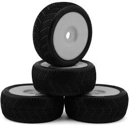 TZO Tires 402 1/8 Buggy Pre- Glued Tire Set Soft (white)