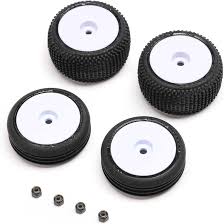 Losi Micro-B Pre-Mounted Tires (White) (4)