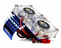 Powerhobby Aluminum Motor Heatsink Twin Dual Cooling Fan BLUE FOR Traxxas Slash 4x4