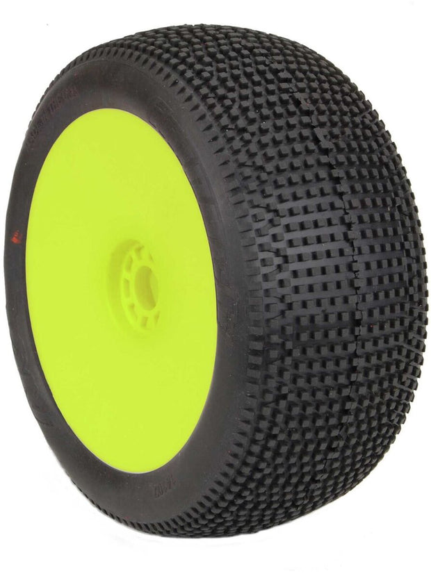 AKA EVO Impact 1/8 Truggy Pre-Mounted Tires (2) (Yellow) (Super Soft - Long Wear)