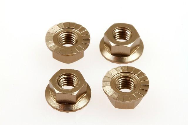 Hiro Seiko 4mm Alloy Serrated Wheel Nut (4pcs Ti)