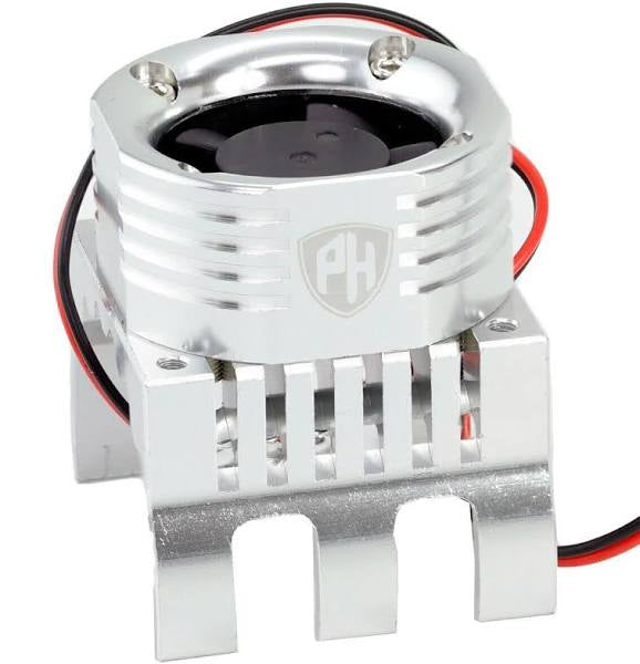 Power Hobby LED Heat Sink w High Speed Cooling Fans 1/8 Motors-Silver