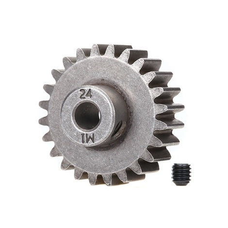 Gear, 24-T pinion (1.0 metric pitch) (fits 5mm shaft)/ set screw (compatible with steel spur gears)