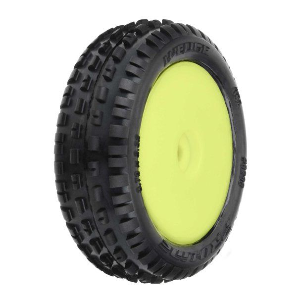 Pro-Line Racing 1/18 Wedge Front Carpet Mini-B Tires Mounted 8mm Yellow Wheels (2)