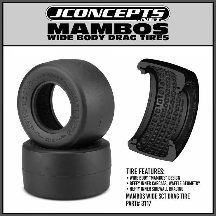 JConcepts  Mambos Drag Racing Rear Tires ( 1 pair) Blue compound