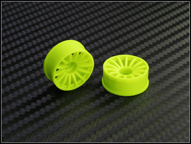 PN Racing Machine Cut 16 Spoke Front Wheels F3 Yellow   (1 pair) 2WD