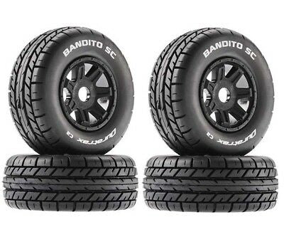 DURATRAX Bandito SC Mounted Soft Tires, Black 17mm Hex