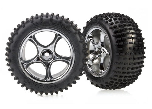 Tires & wheels, assembled (Tracer 2.2' chrome wheels, Alias 2.2' tires) (2) (Bandit rear, soft compound with foam inserts)