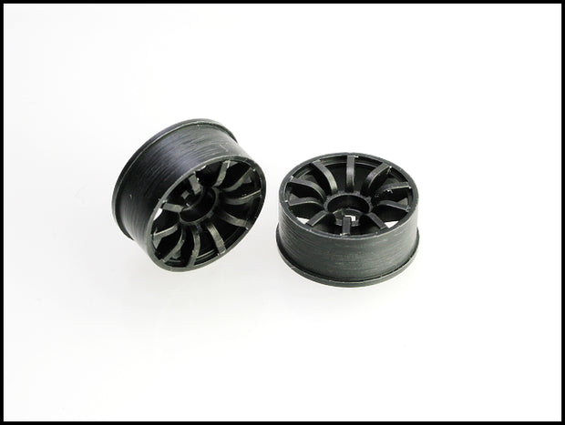 PN Racing Machine Cut 10 Spoke Front Wheels F0 Black  (1 pair) 2WD