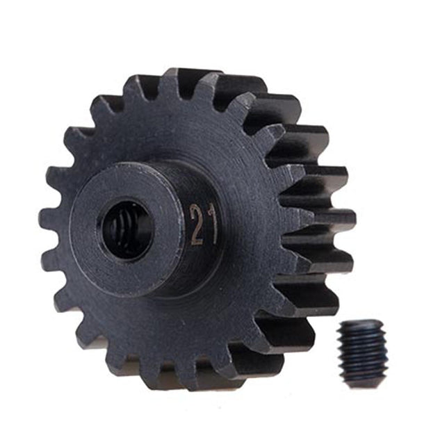 Gear, 21-T pinion (32-p), heavy duty (machined. Hardened steel)/ set screw