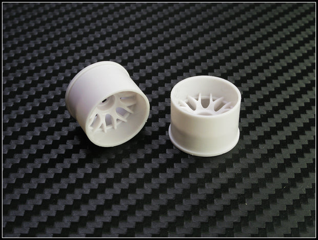PN Racing Machine Cut BBS Rear Wheels R14 White (1 pair) 2WD