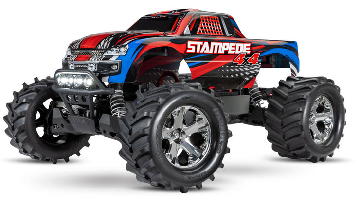 STAMPEDE  4X4 RTR W/XL-5 ESC Red Brushed With LED/ Battery and DC Charger