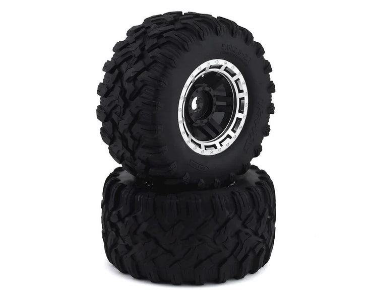 Traxxas Maxx All-Terrain Pre-Mounted Tires (Black/Chrome) (2)