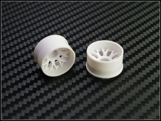 PN Racing Machine Cut BBS Rear Wheels R2 White (1 pair) 2WD
