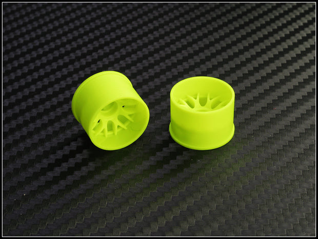 PN Racing Machine Cut BBS Rear Wheels R14 Yellow (1 pair) 2WD