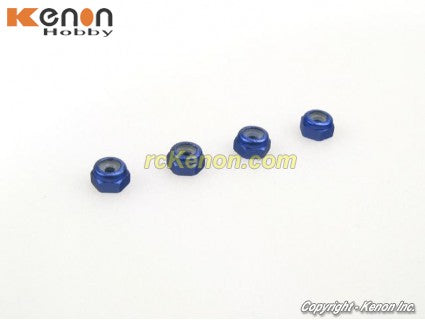 PN Racing Alu 2mm Wheel Lock Nut (Blue)