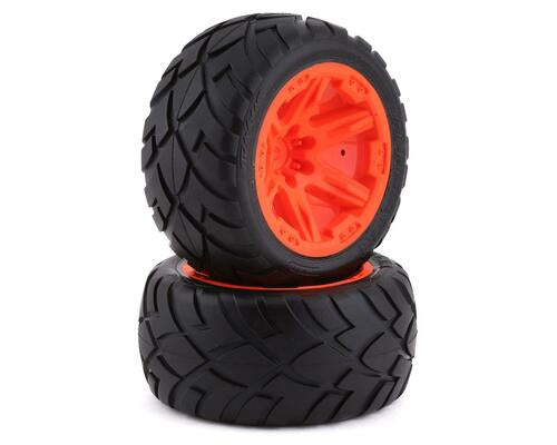 Tires & wheels, assembled, glued (2.8") (RXT Orange wheels, Anaconda tires, foam inserts) (4WD electric front/rear, 2WD electric front only) (2) (TSM rated)