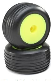 Losi Directional Tires,Front,Mounted,Yellow: Mini-T 2.0