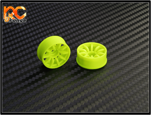 PN Racing Machine Cut 10 Spoke Front Wheels F2 Yellow   (1 pair) 2WD