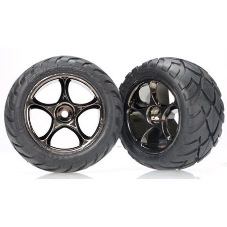 Tires and wheels, assembled(Tracer 2.2” black chrome wheels, anaconda 2.2 tires with foam inserts) (2) (Bandit Rear)