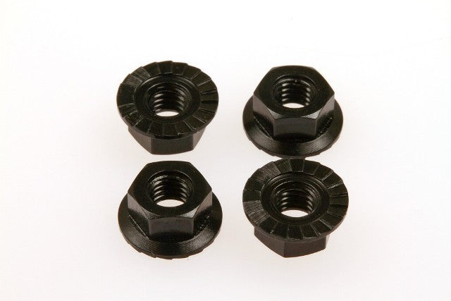 Hiro Seiko 4mm Serrated Wheel Nut (4pcs Black)