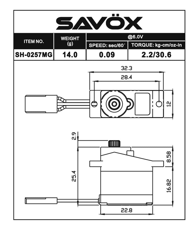Savox micro Digital MG servo