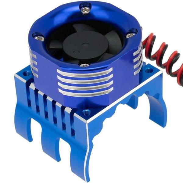 Power Hobby LED Heat Sink w High Speed Cooling Fans 1/8 Motors-Blue
