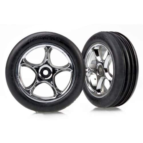 Tires & wheels, assembled (Tracer 2.2' BLK chrome wheels, Alias ribbed 2.2' tires) (2) (Bandit front, soft compound w/ foam inserts)