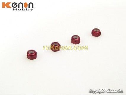 PN Racing Alu 2mm Wheel Lock Nut (Red)